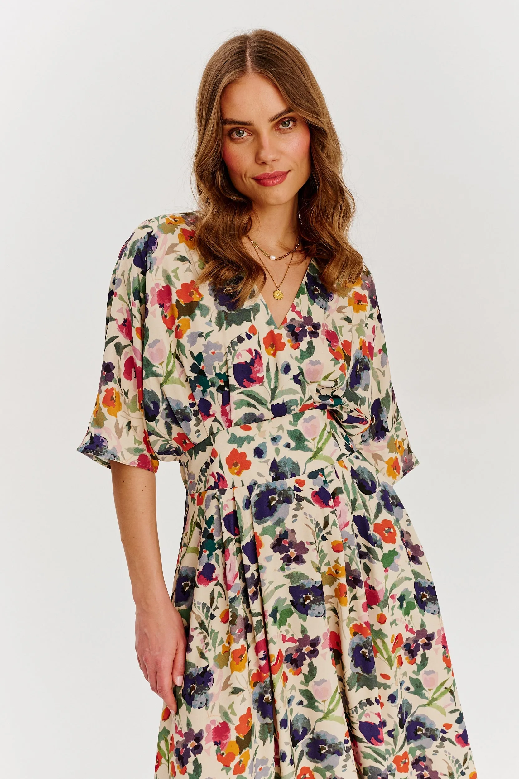 Golden Meadow midi dress