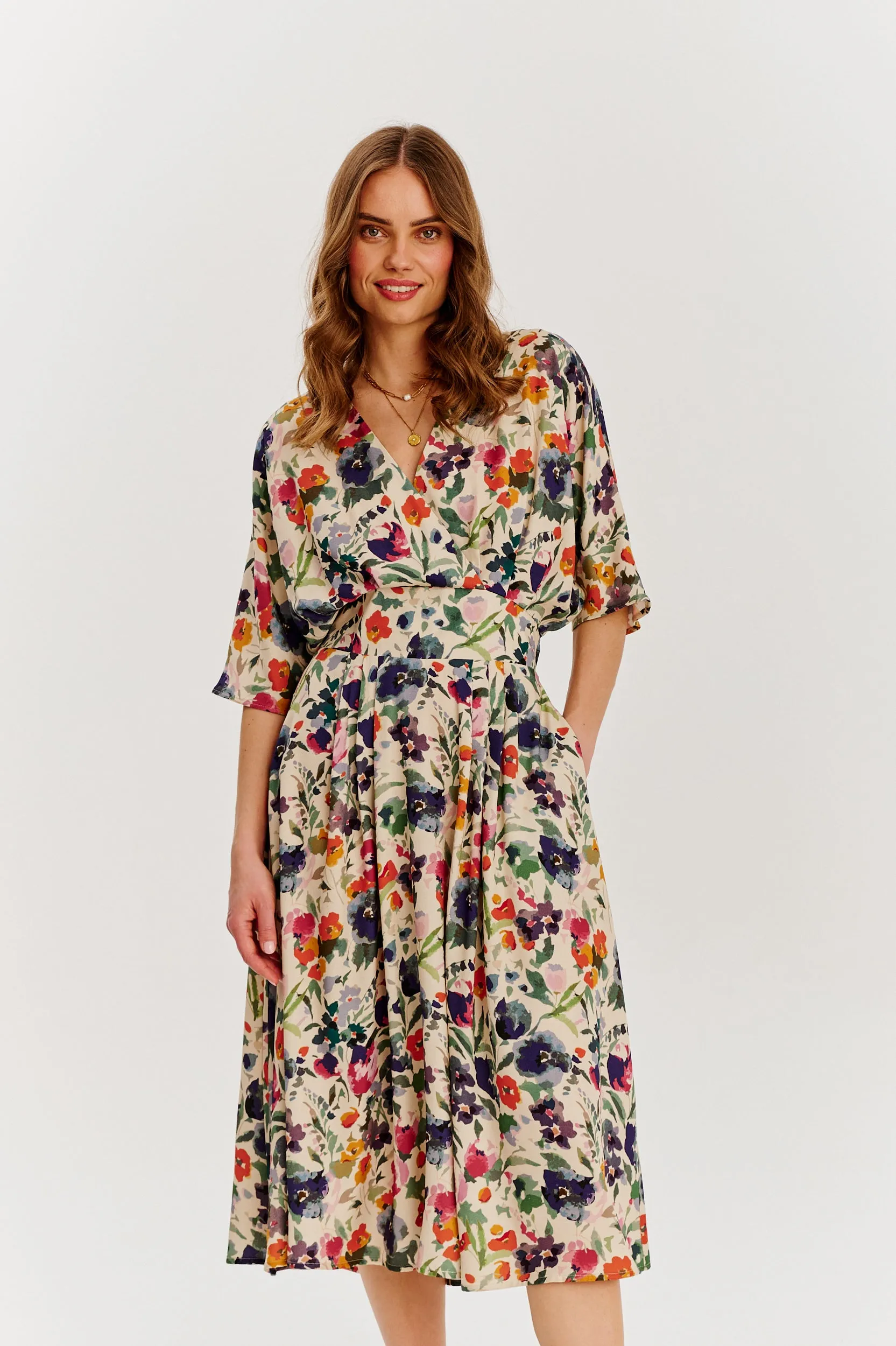 Golden Meadow midi dress