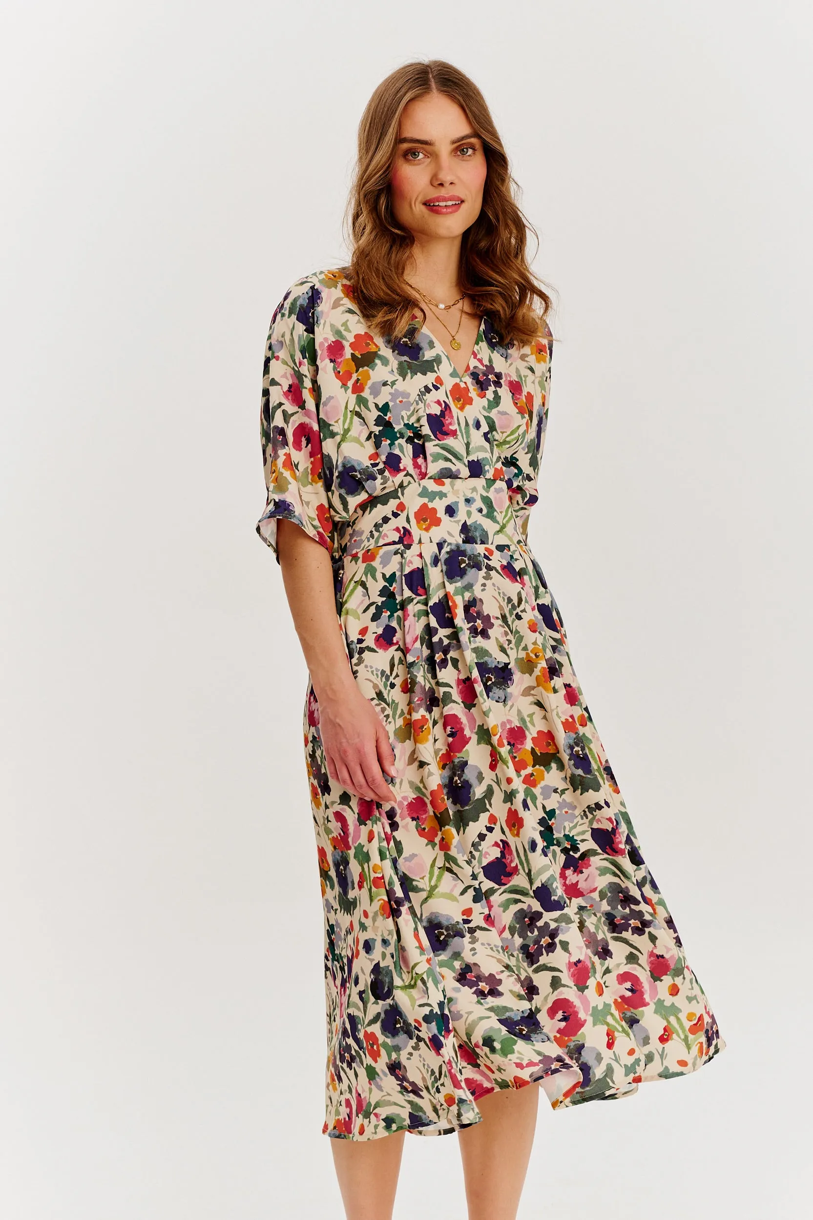 Golden Meadow midi dress