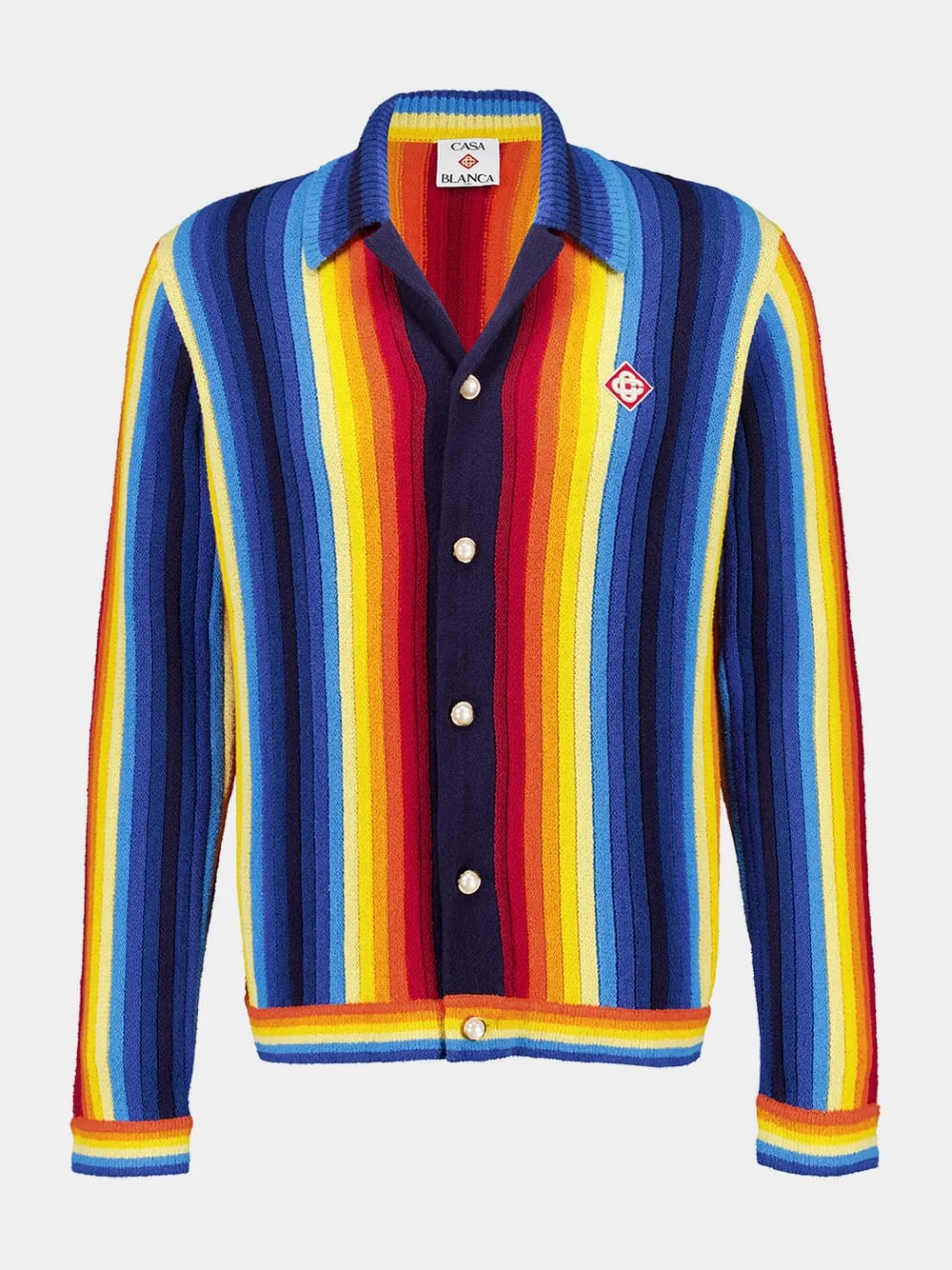 Gradient Buttoned Jacket in Towelling Cotton