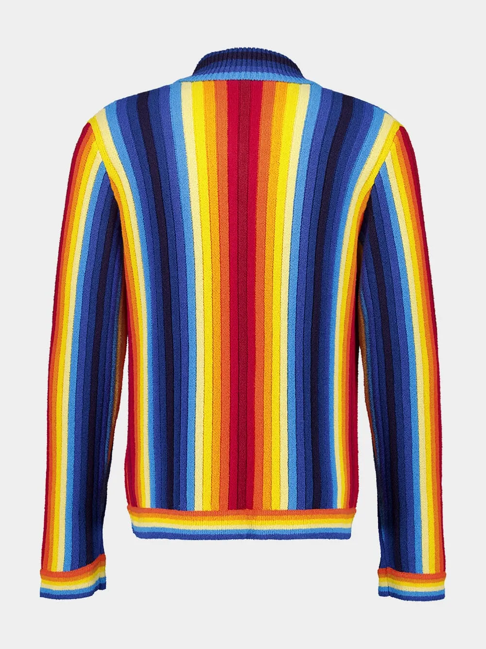 Gradient Buttoned Jacket in Towelling Cotton