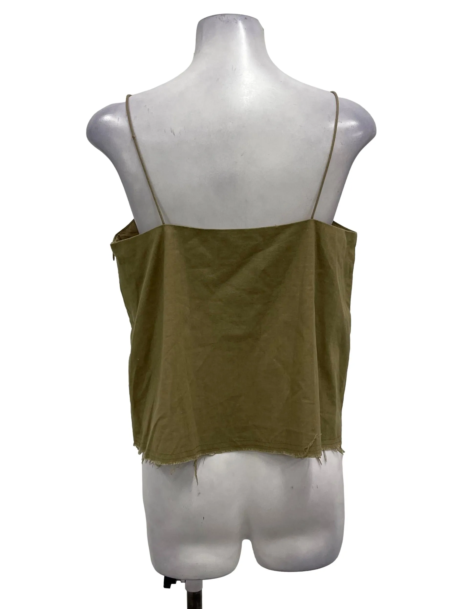 Green Distressed Hem Cami OSN