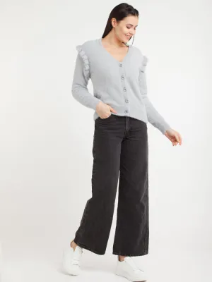 Grey Solid Sweater