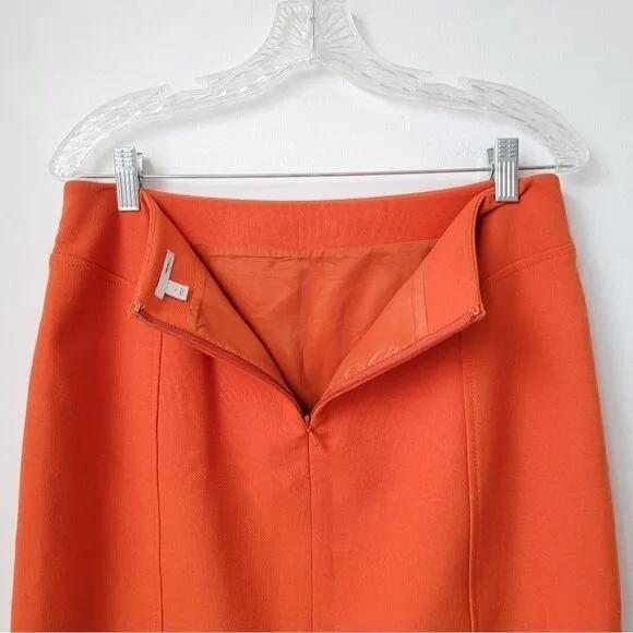 Halogen Nordstrom Orange Pencil Stretchy Skirt Size 8