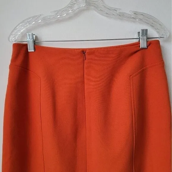 Halogen Nordstrom Orange Pencil Stretchy Skirt Size 8