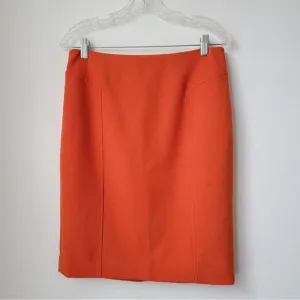 Halogen Nordstrom Orange Pencil Stretchy Skirt Size 8
