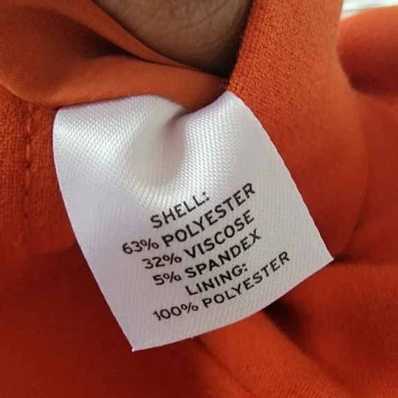 Halogen Nordstrom Orange Pencil Stretchy Skirt Size 8