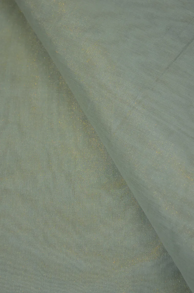 Handloom Pure Silk Chanderi Tissue Golden Zari Based Fabric
