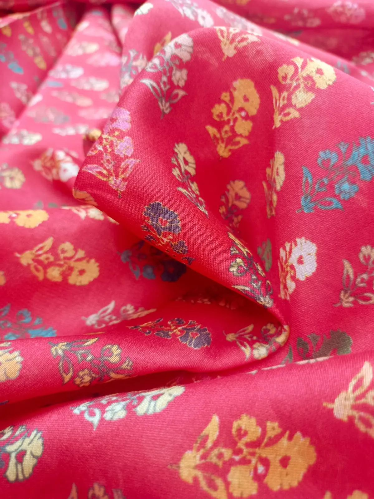 Handloom Pure Silk Soft Chanderi Digital Printed Fabric