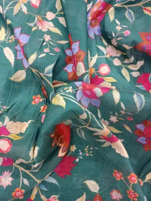 Handloom Pure Silk Soft Chanderi Digital Printed Fabric