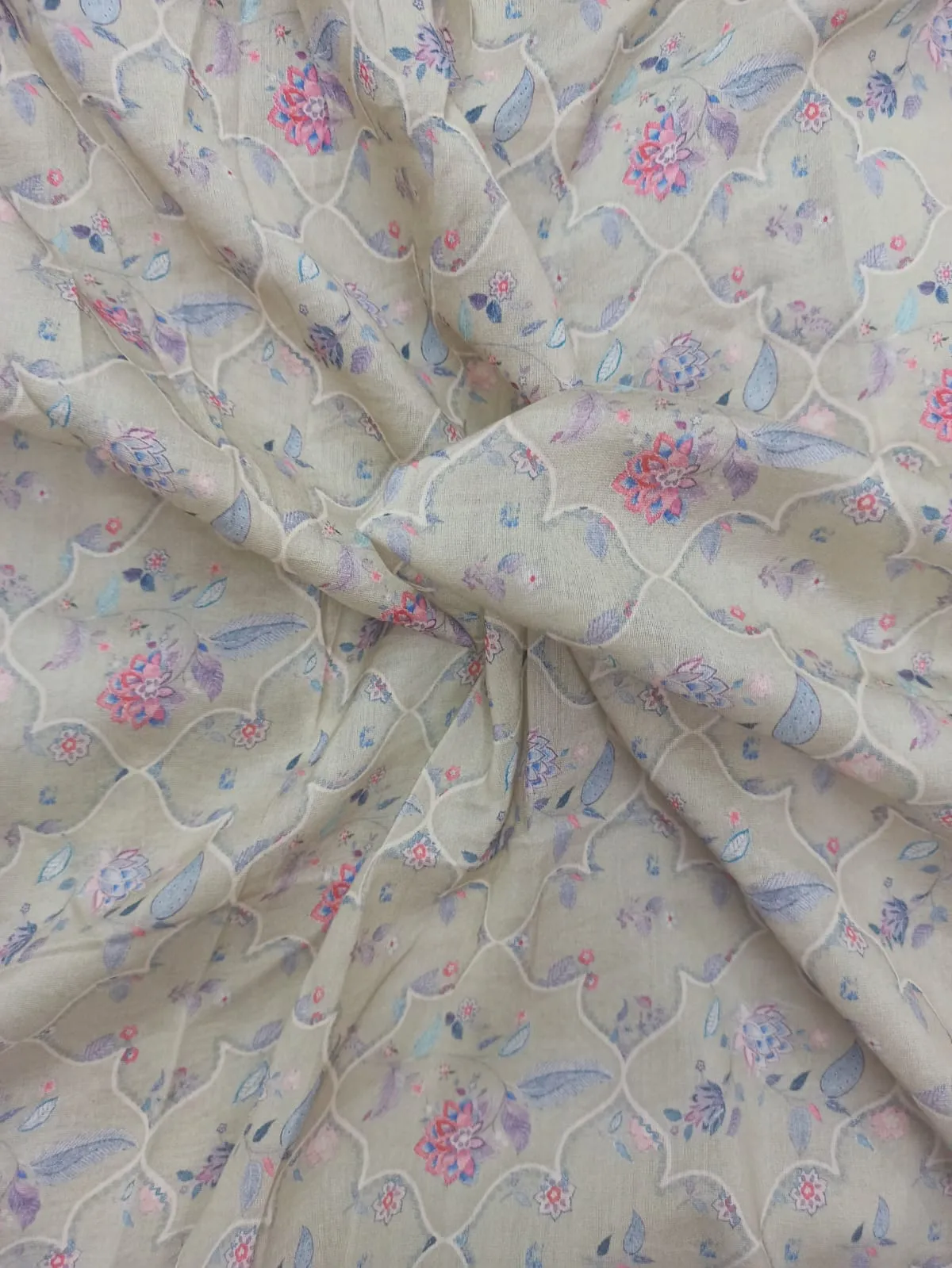 Handloom Pure Silk Soft Chanderi Digital Printed Fabric