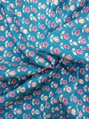 Handloom Pure Silk Soft Chanderi Digital Printed Fabric