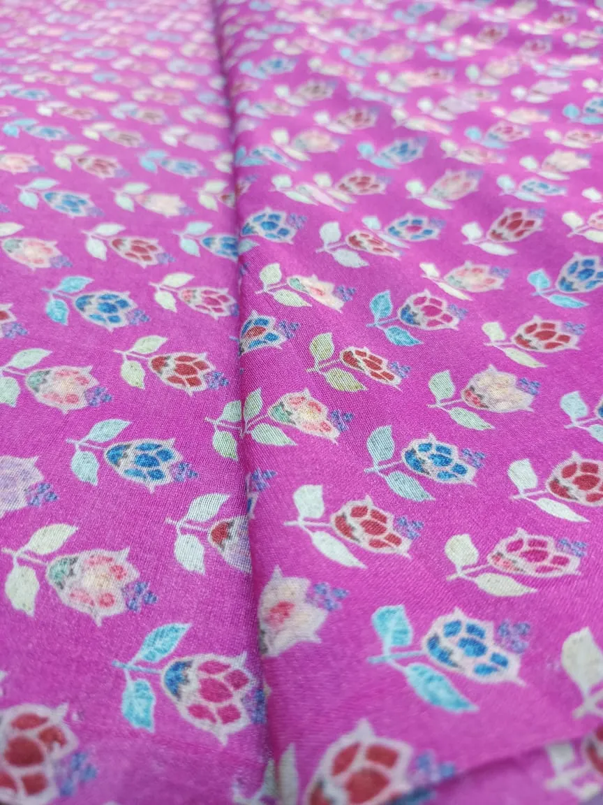 Handloom Pure Silk Soft Chanderi Digital Printed Fabric