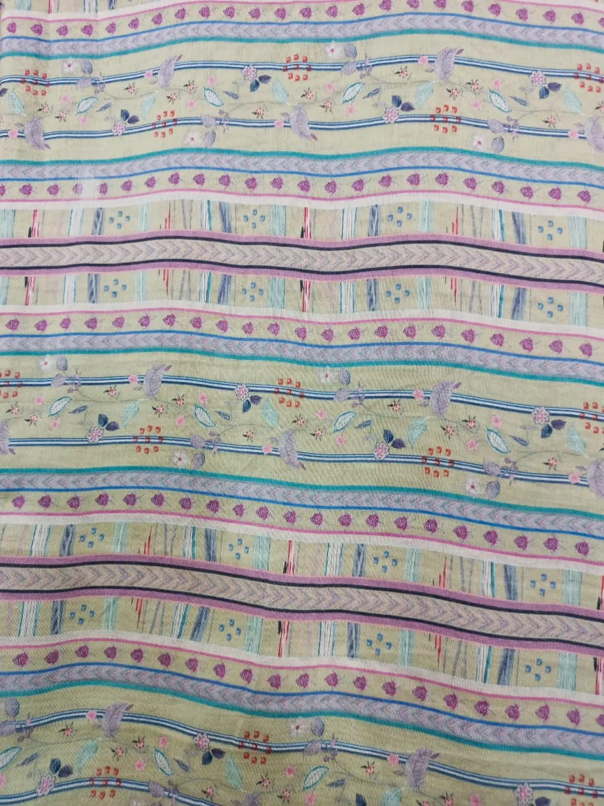 Handloom Pure Silk Soft Chanderi Digital Printed Fabric