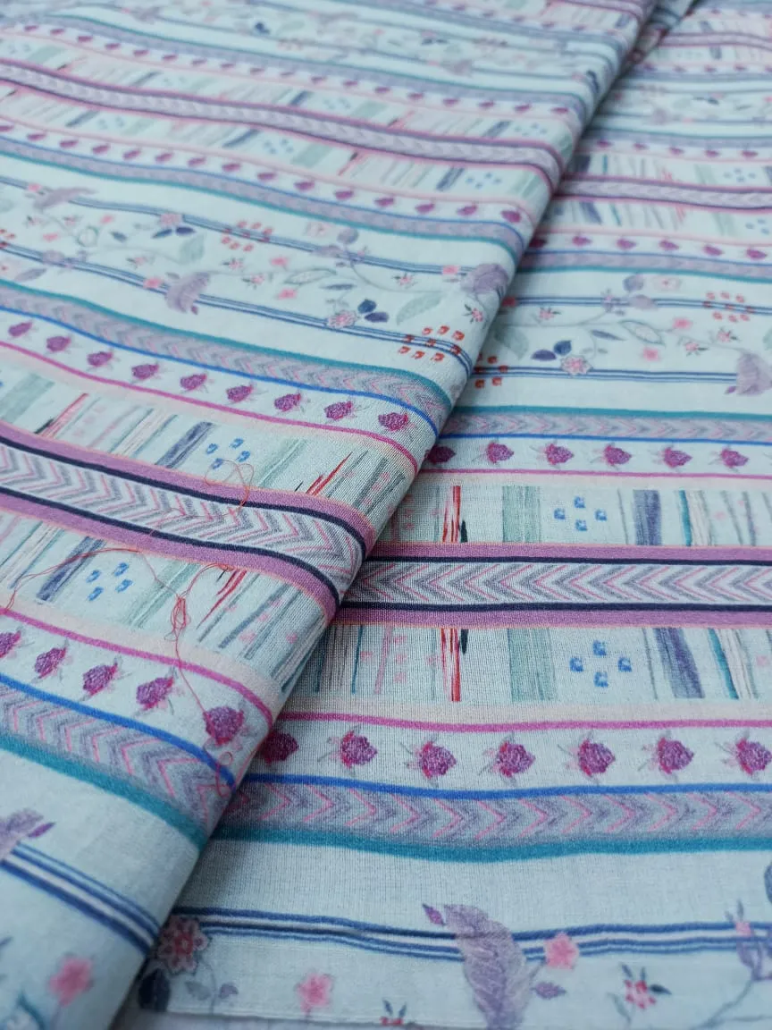 Handloom Pure Silk Soft Chanderi Digital Printed Fabric