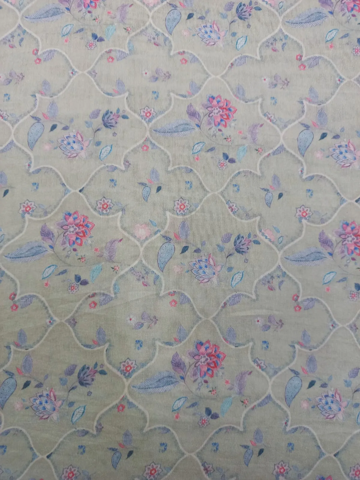Handloom Pure Silk Soft Chanderi Digital Printed Fabric