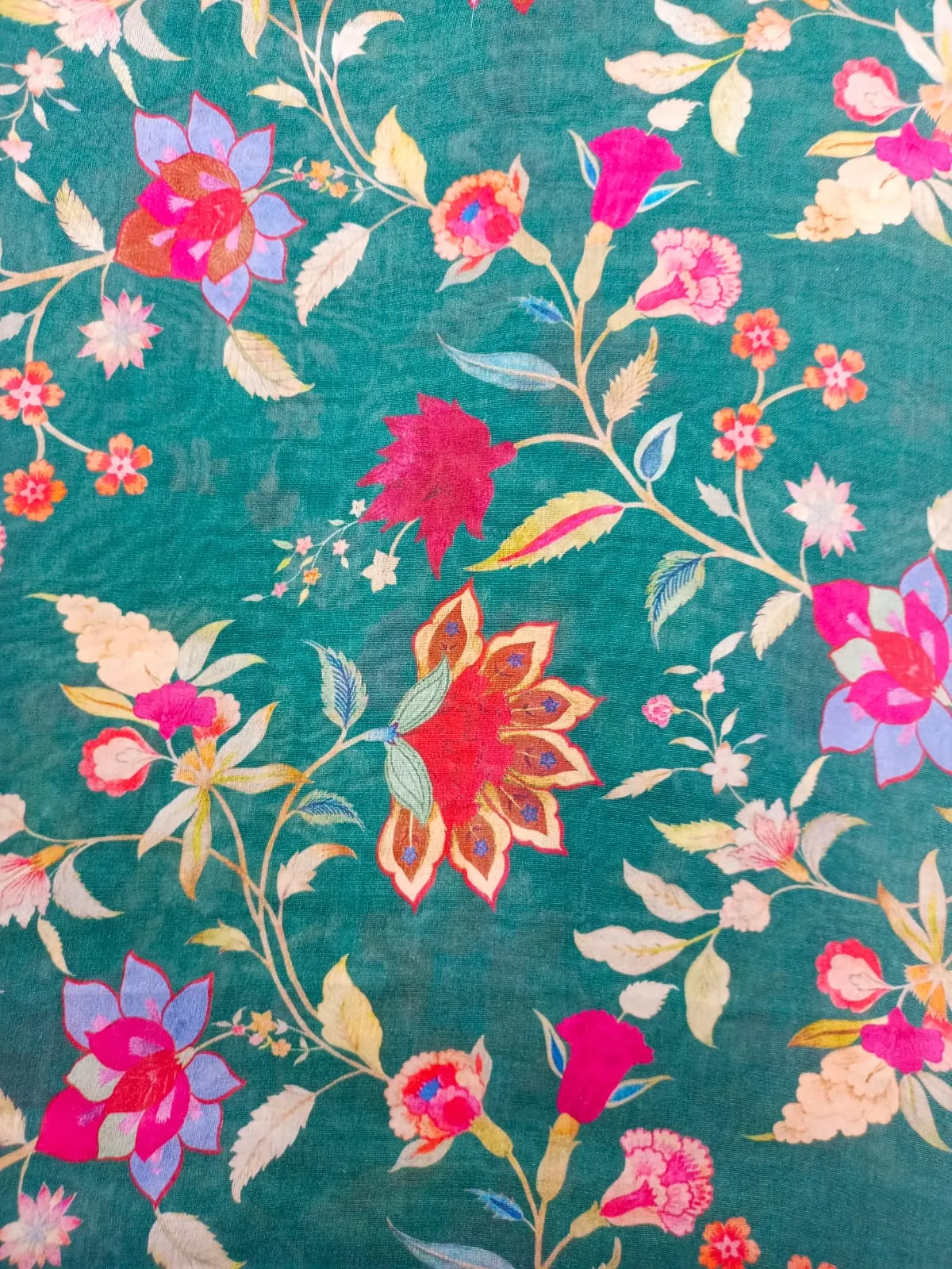 Handloom Pure Silk Soft Chanderi Digital Printed Fabric