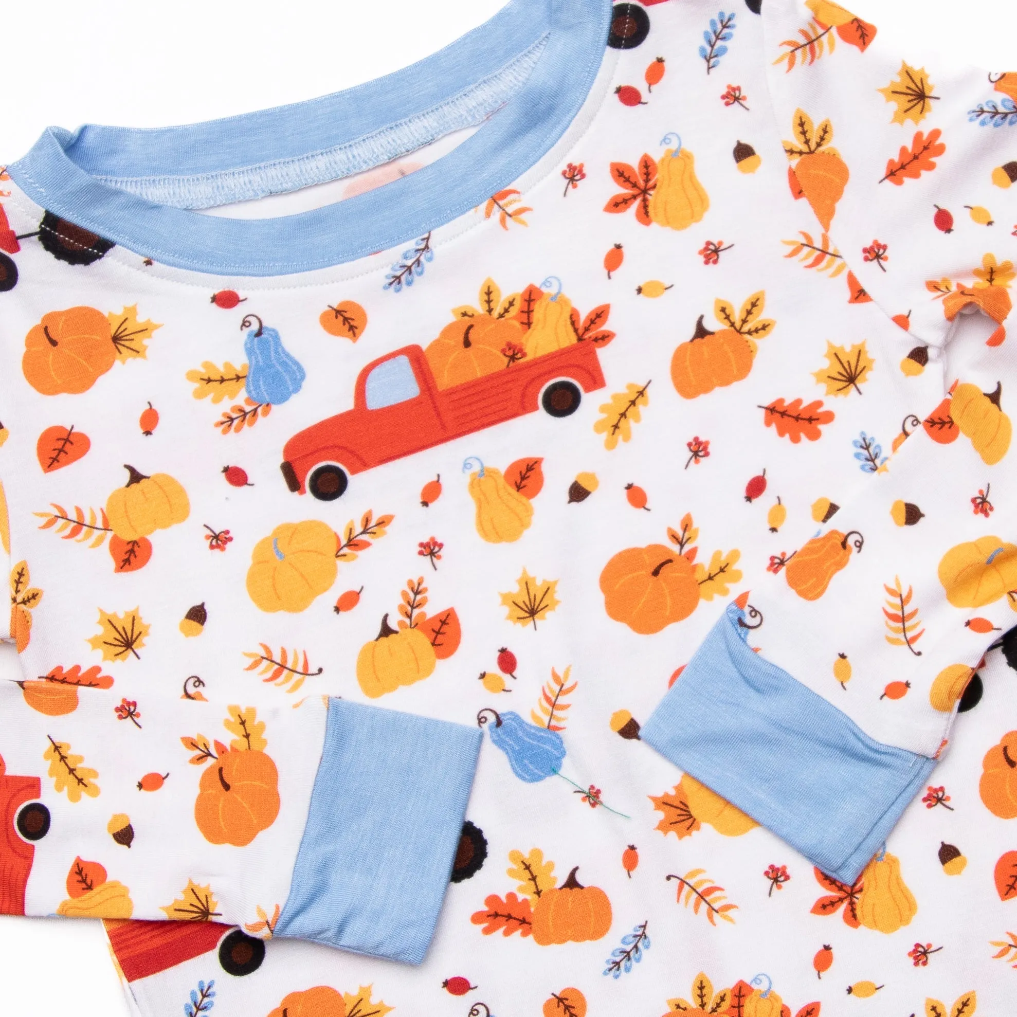 Harvest Haulin Bamboo Pajama Set, Blue