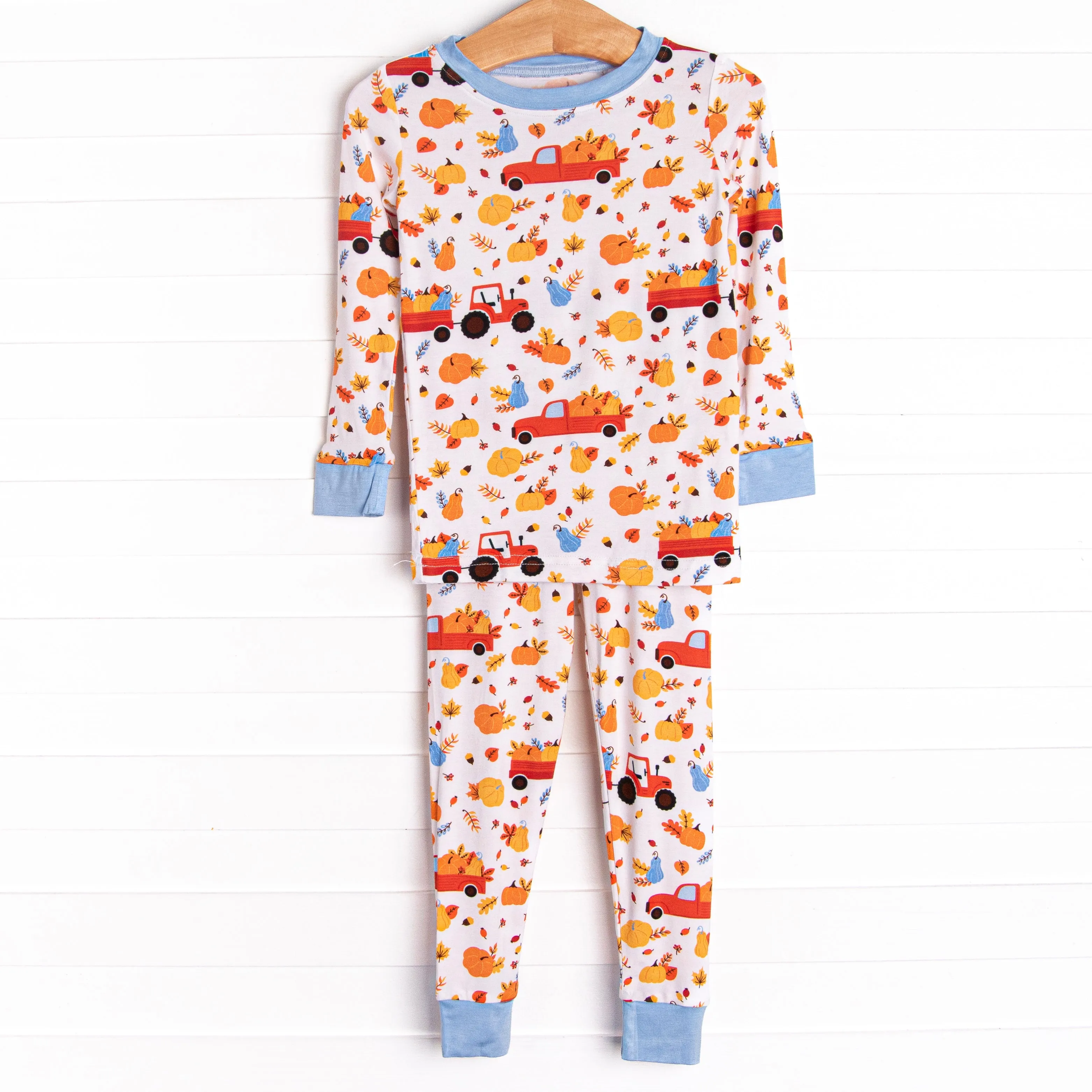 Harvest Haulin Bamboo Pajama Set, Blue