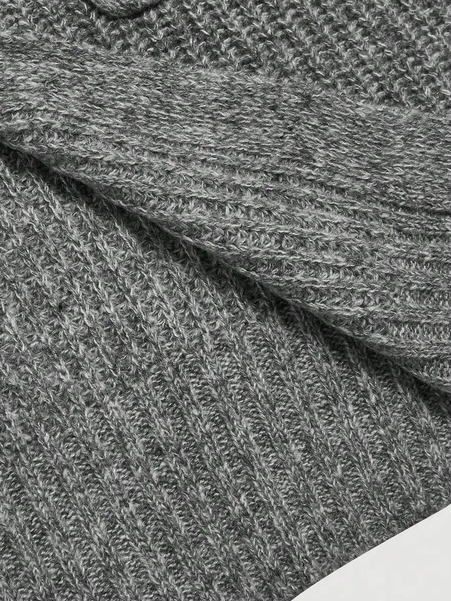 Hattie Buttoned Knit Cardigan with Pockets in Grey