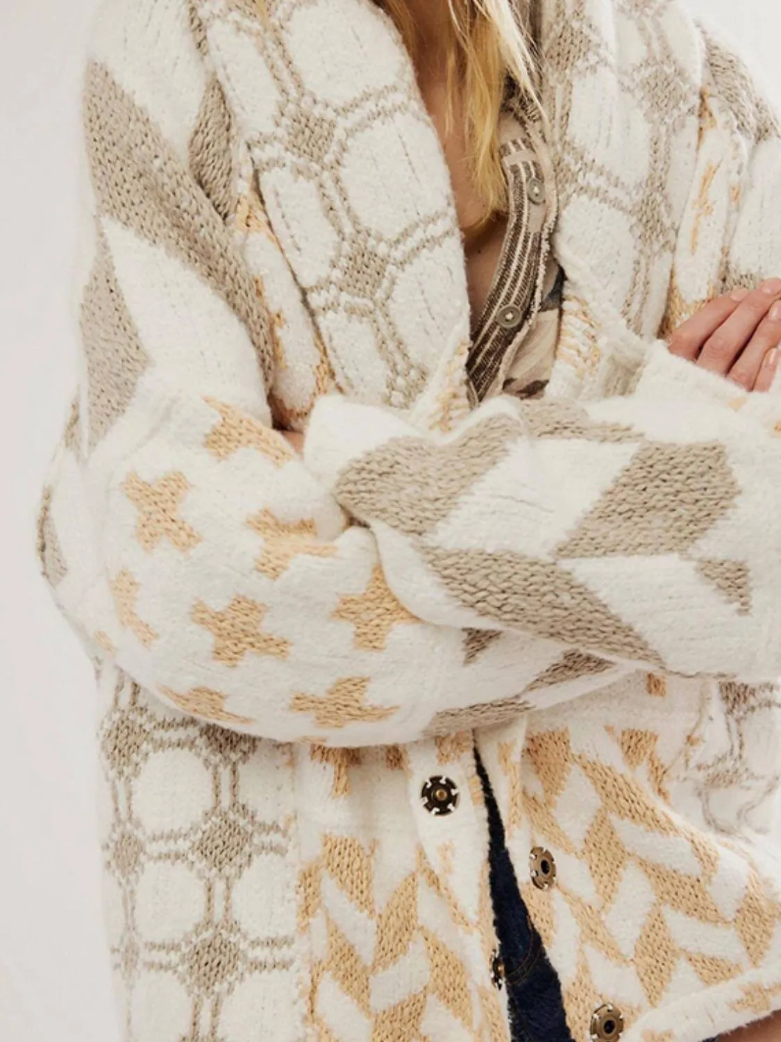 Hazel Blues® |  Collared Neck Long Sleeve Cardigan