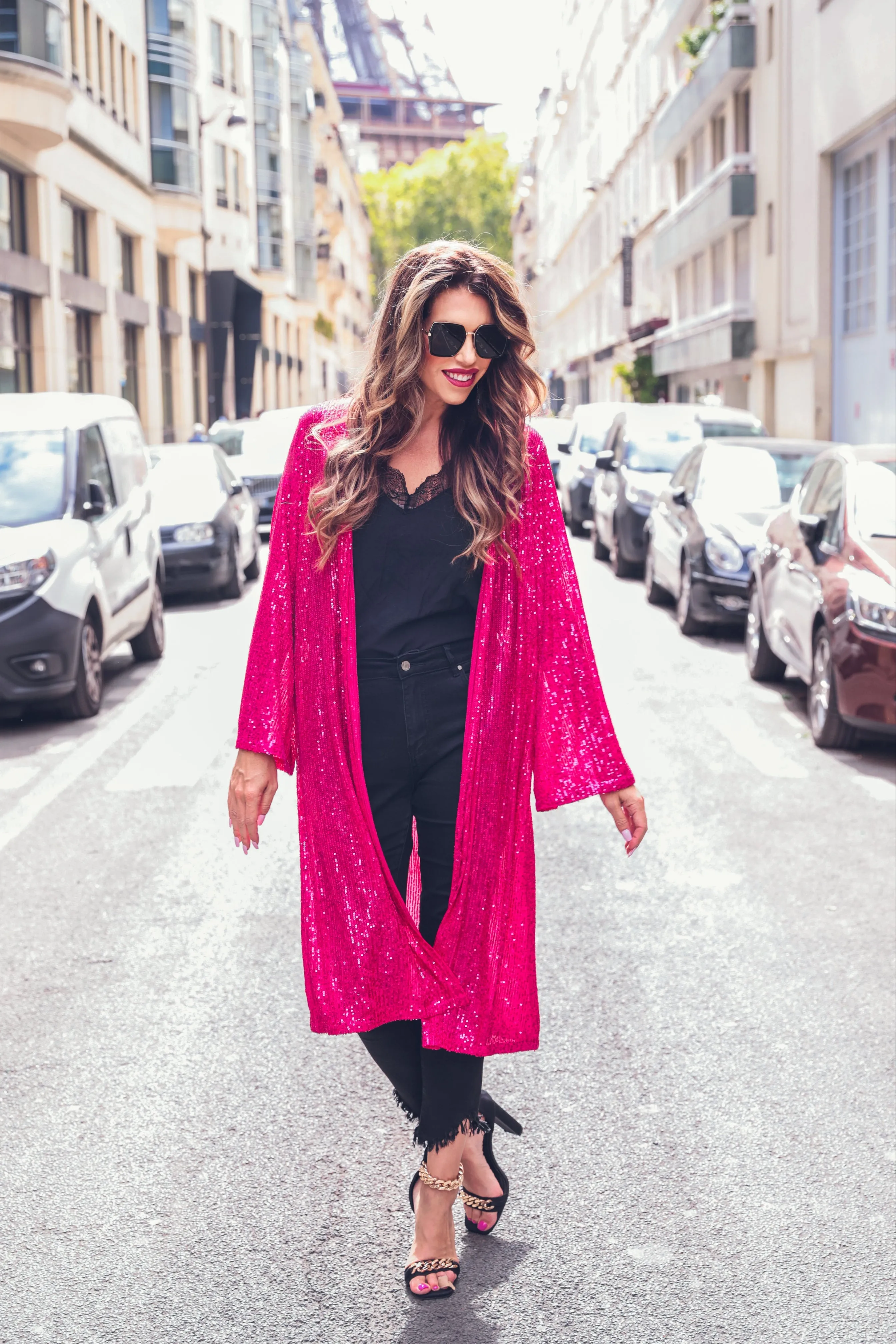 Hazel Blues® |  Give Me Sparkle Sequin Kimono In Assorted Colors