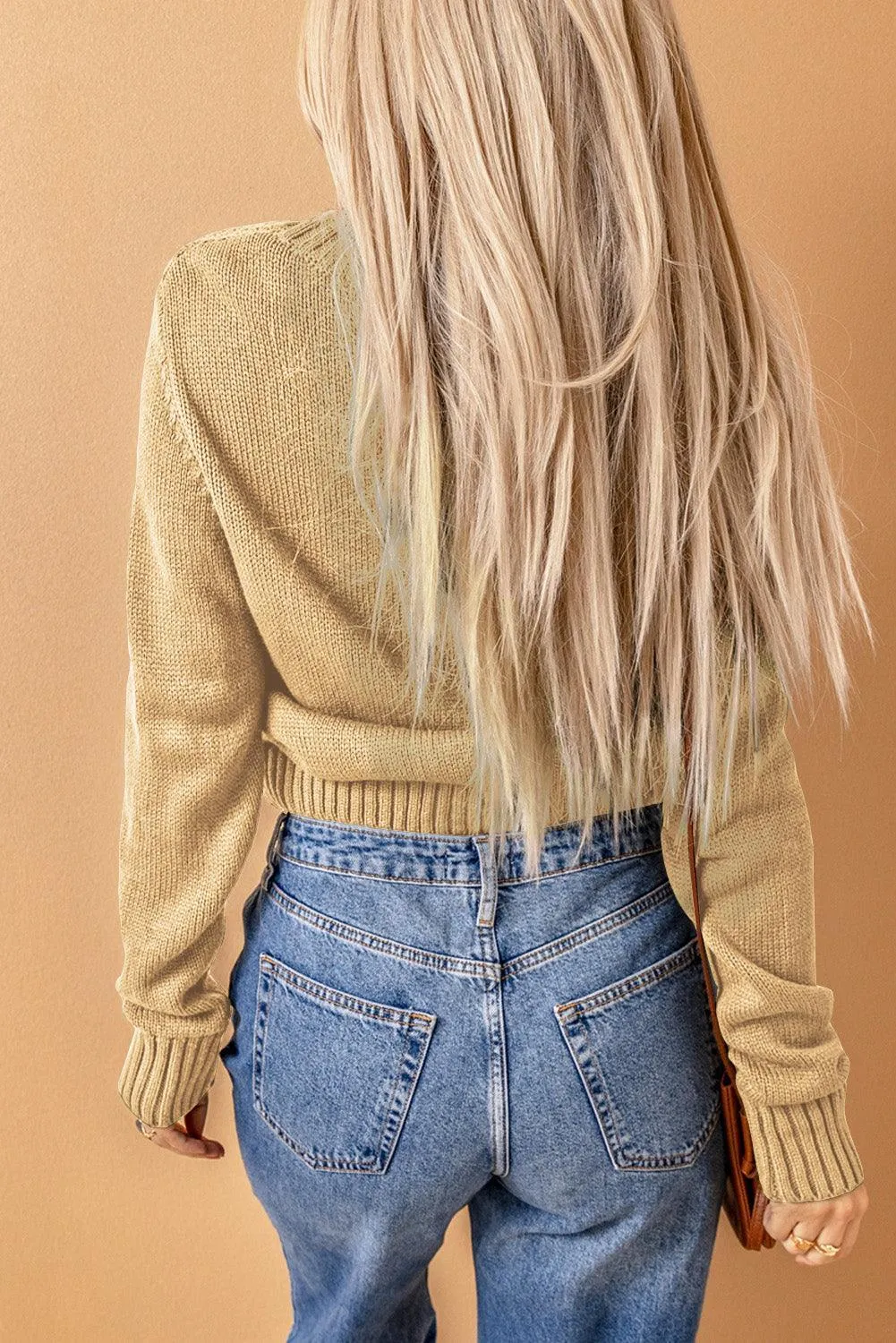 Hazel Blues® | Mixed Knit Button Down Cardigan with Pockets