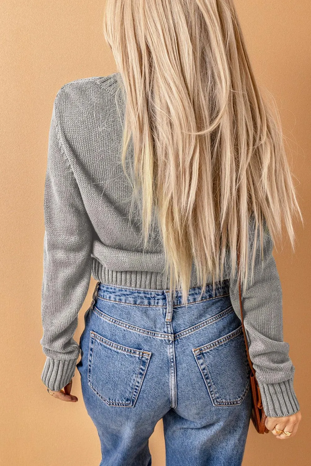 Hazel Blues® | Mixed Knit Button Down Cardigan with Pockets