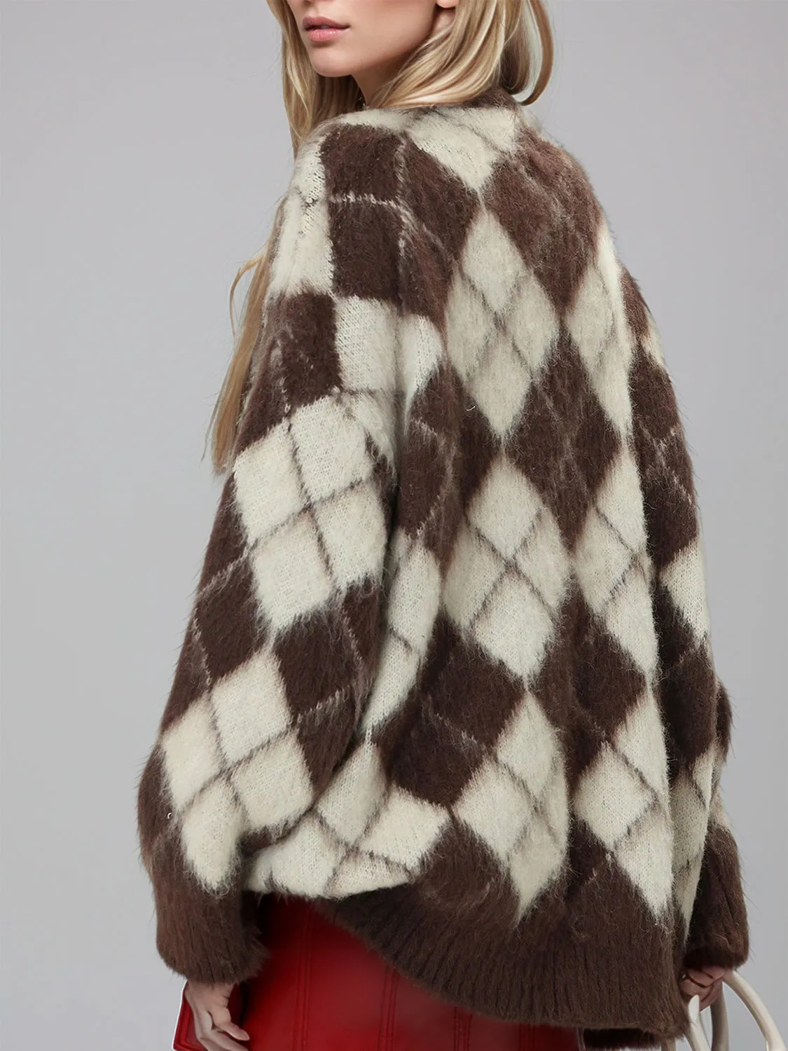 Hazel Blues® |  Plaid V-Neck Button Up Cardigan