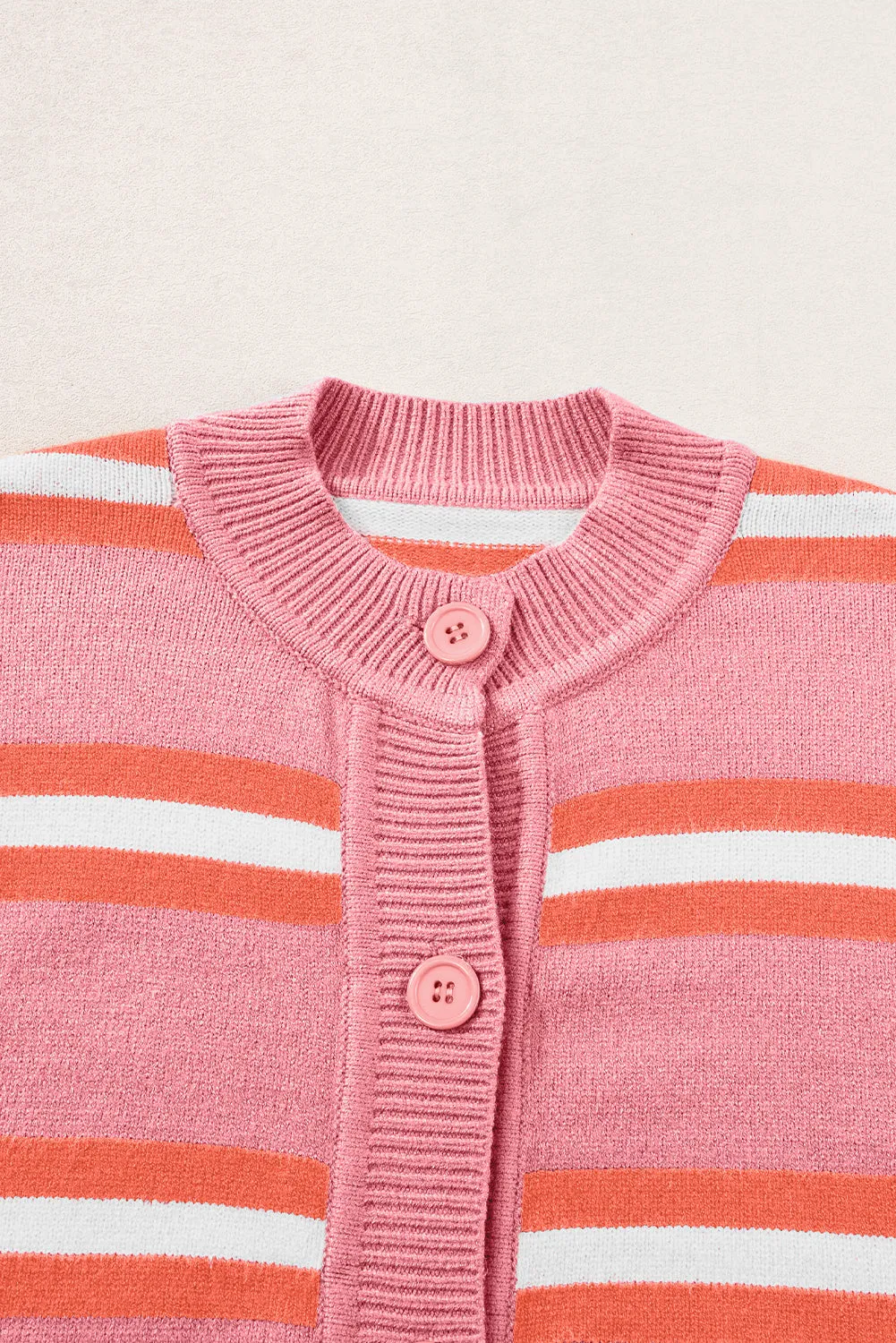 Hazel Blues® |  Striped Button Down Long Sleeve Cardigan