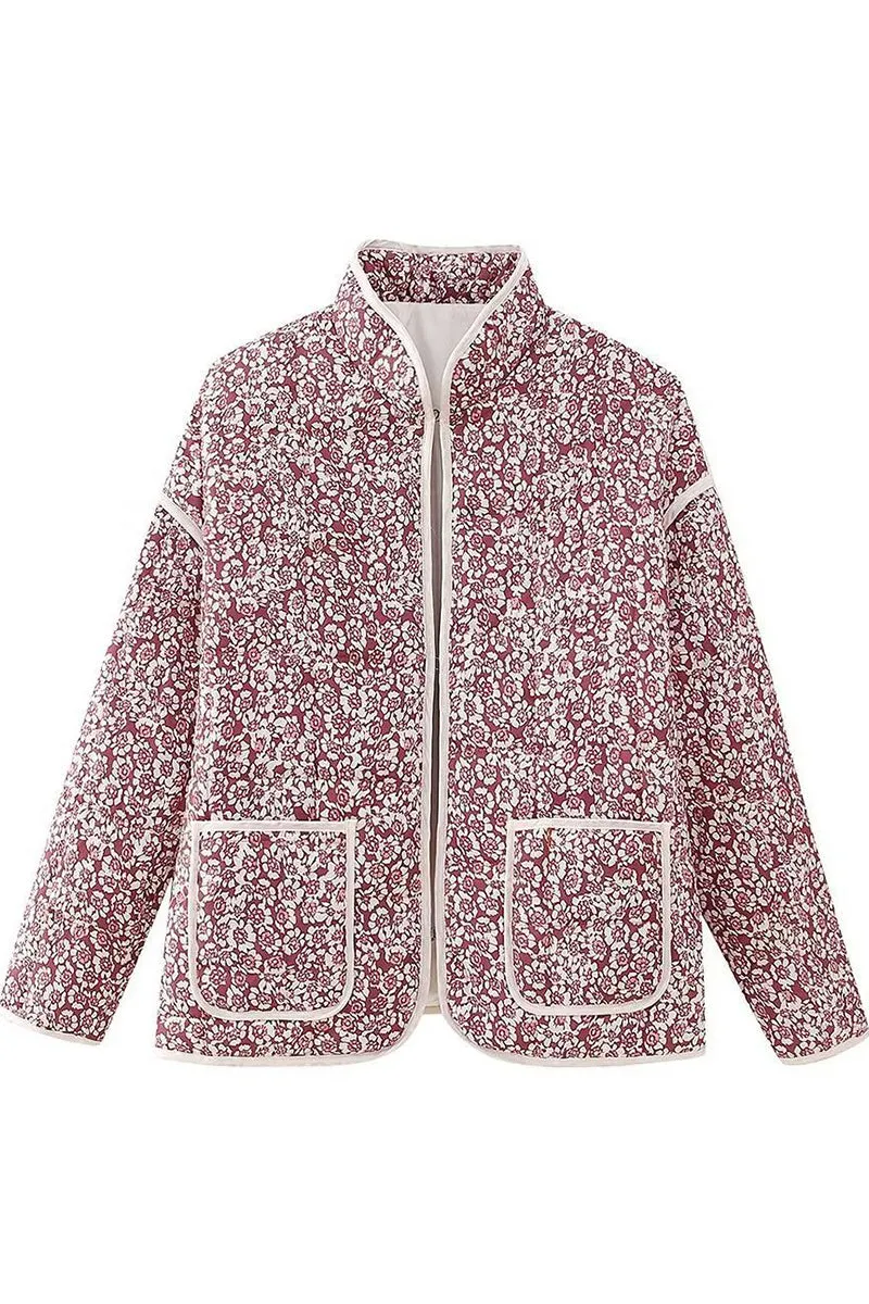 HCR1153 Floral Quilted Kimono Jacket Outerwear