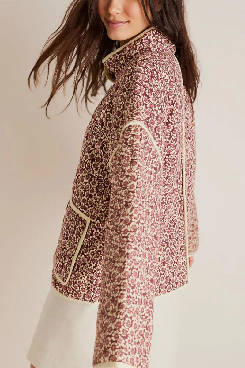HCR1153 Floral Quilted Kimono Jacket Outerwear
