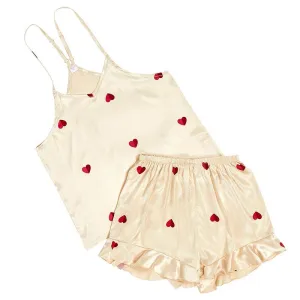 Hearts - Cami   Ruffled Shorts PJ sets