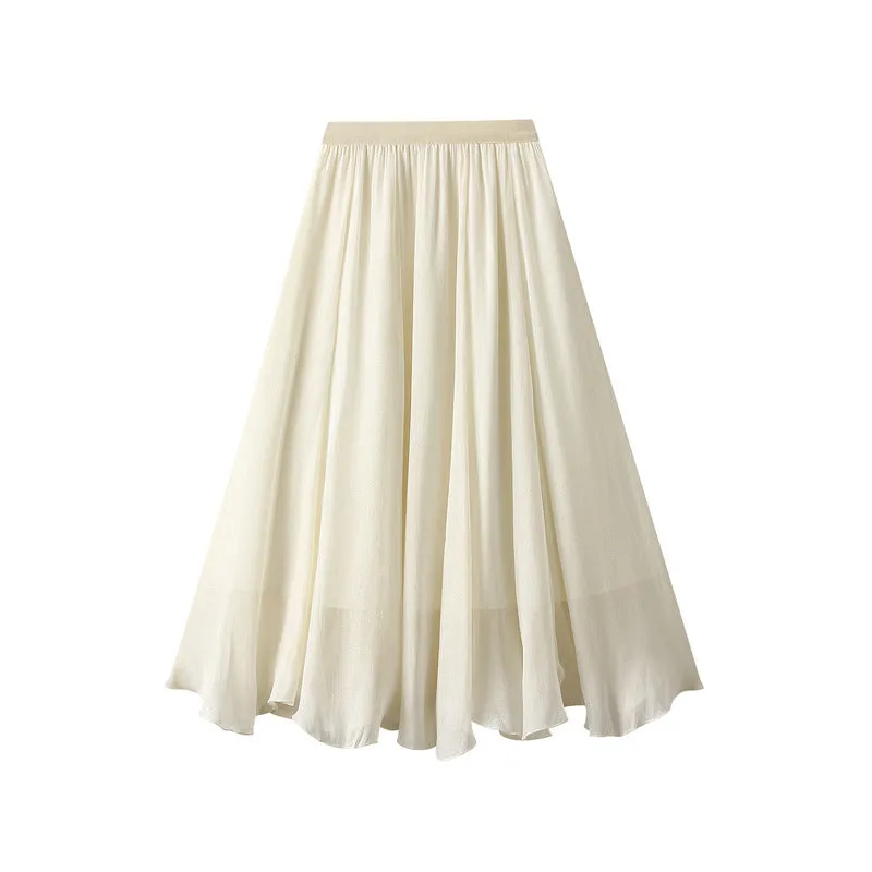 High Waist Irregular Midi Skirt in Streamer Yarn