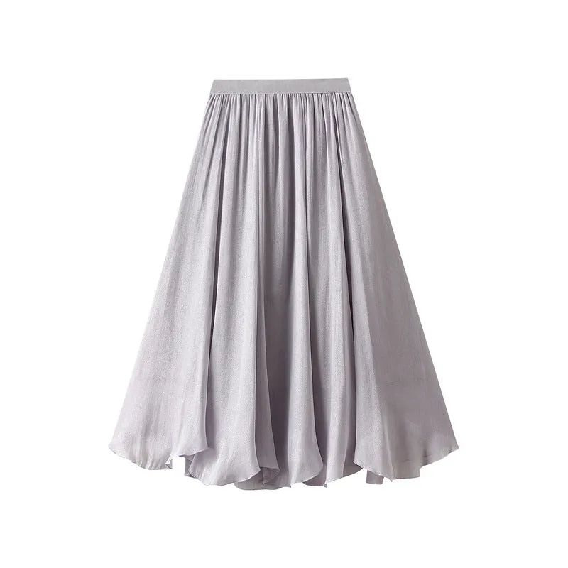 High Waist Irregular Midi Skirt in Streamer Yarn