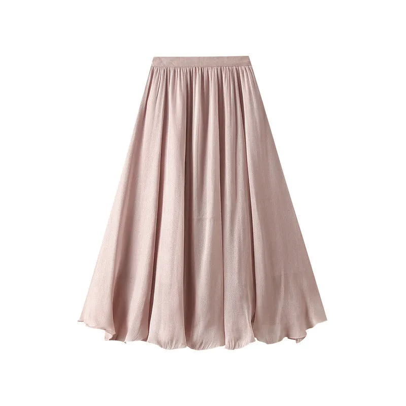 High Waist Irregular Midi Skirt in Streamer Yarn