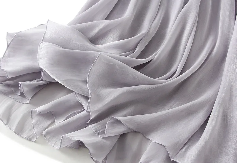 High Waist Irregular Midi Skirt in Streamer Yarn