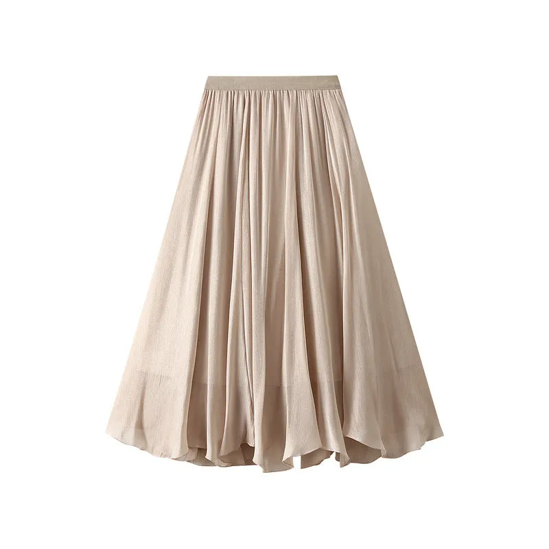 High Waist Irregular Midi Skirt in Streamer Yarn