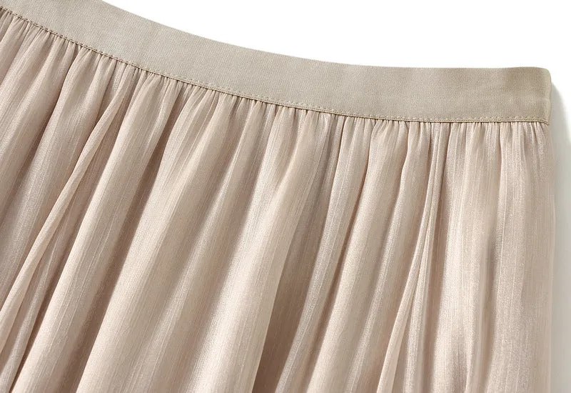 High Waist Irregular Midi Skirt in Streamer Yarn