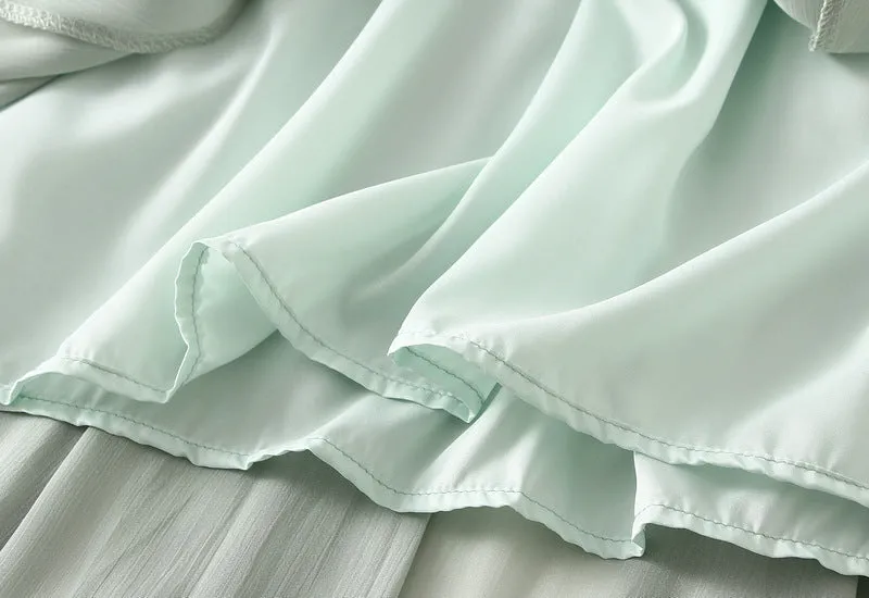 High Waist Irregular Midi Skirt in Streamer Yarn
