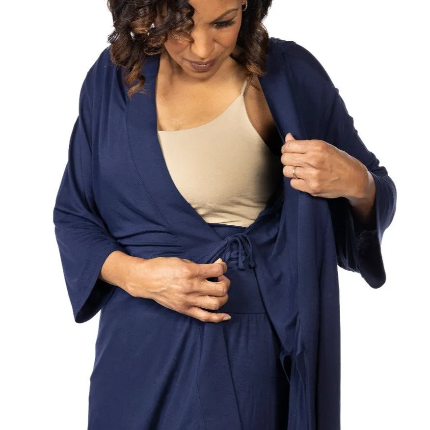 Home Recovery Pajamas in Navy Blue