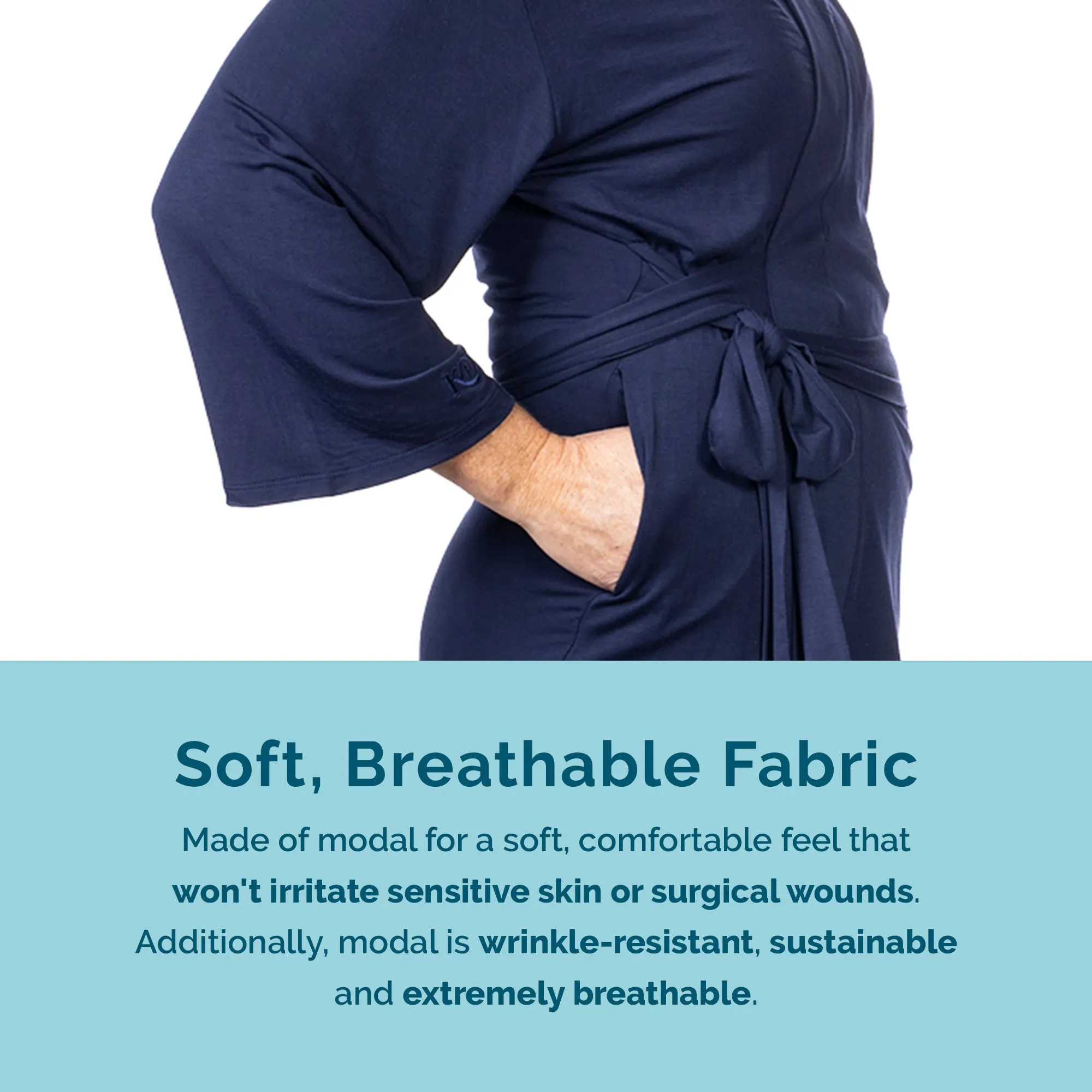 Home Recovery Pajamas in Navy Blue