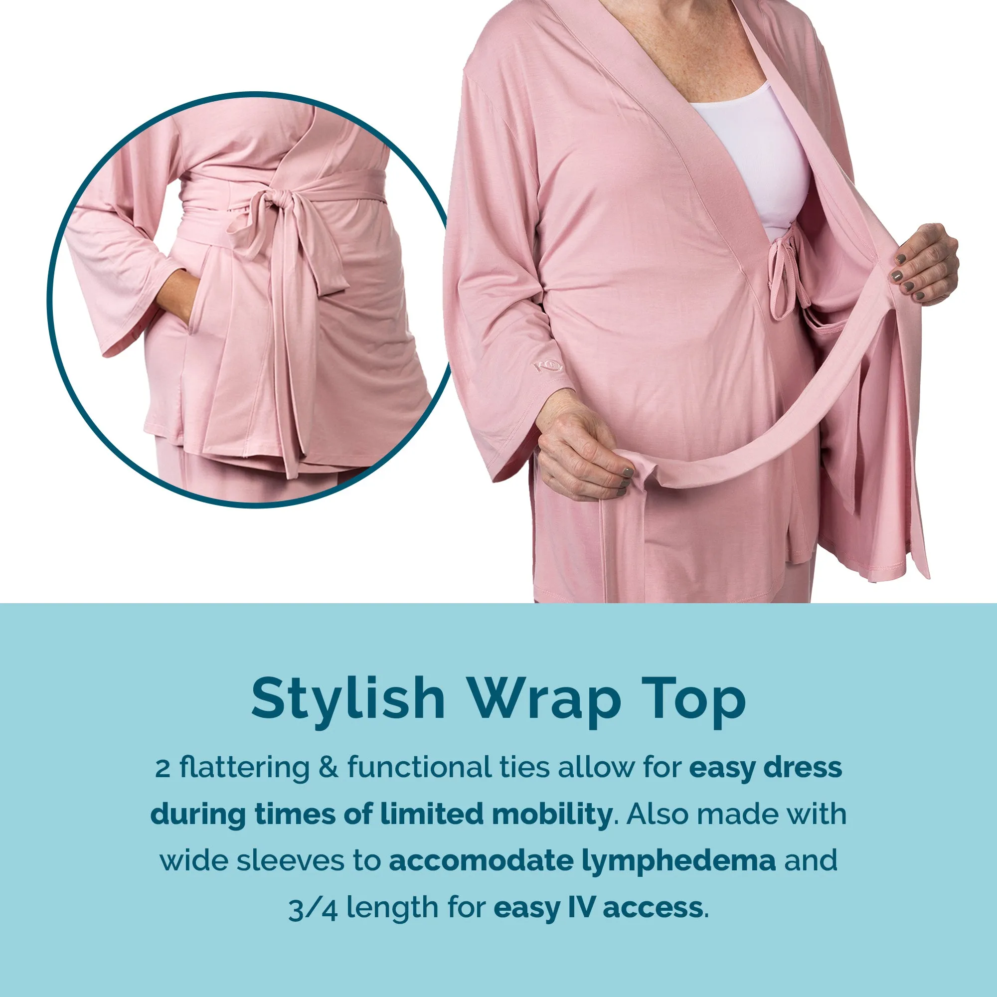 Home Recovery Pajamas in Rose Pink