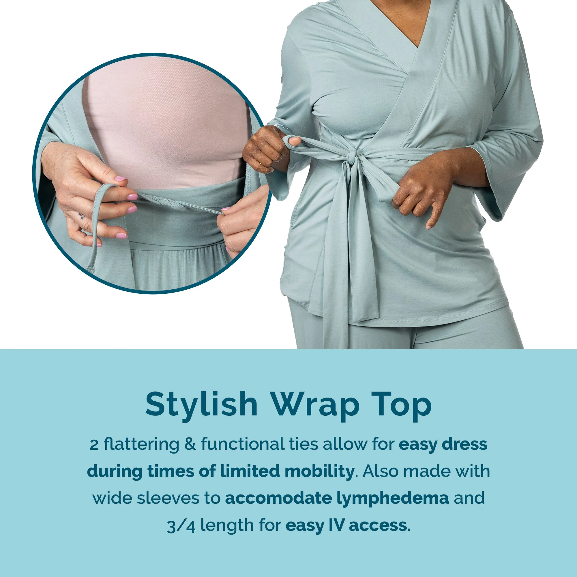 Home Recovery Pajamas in Sage Green