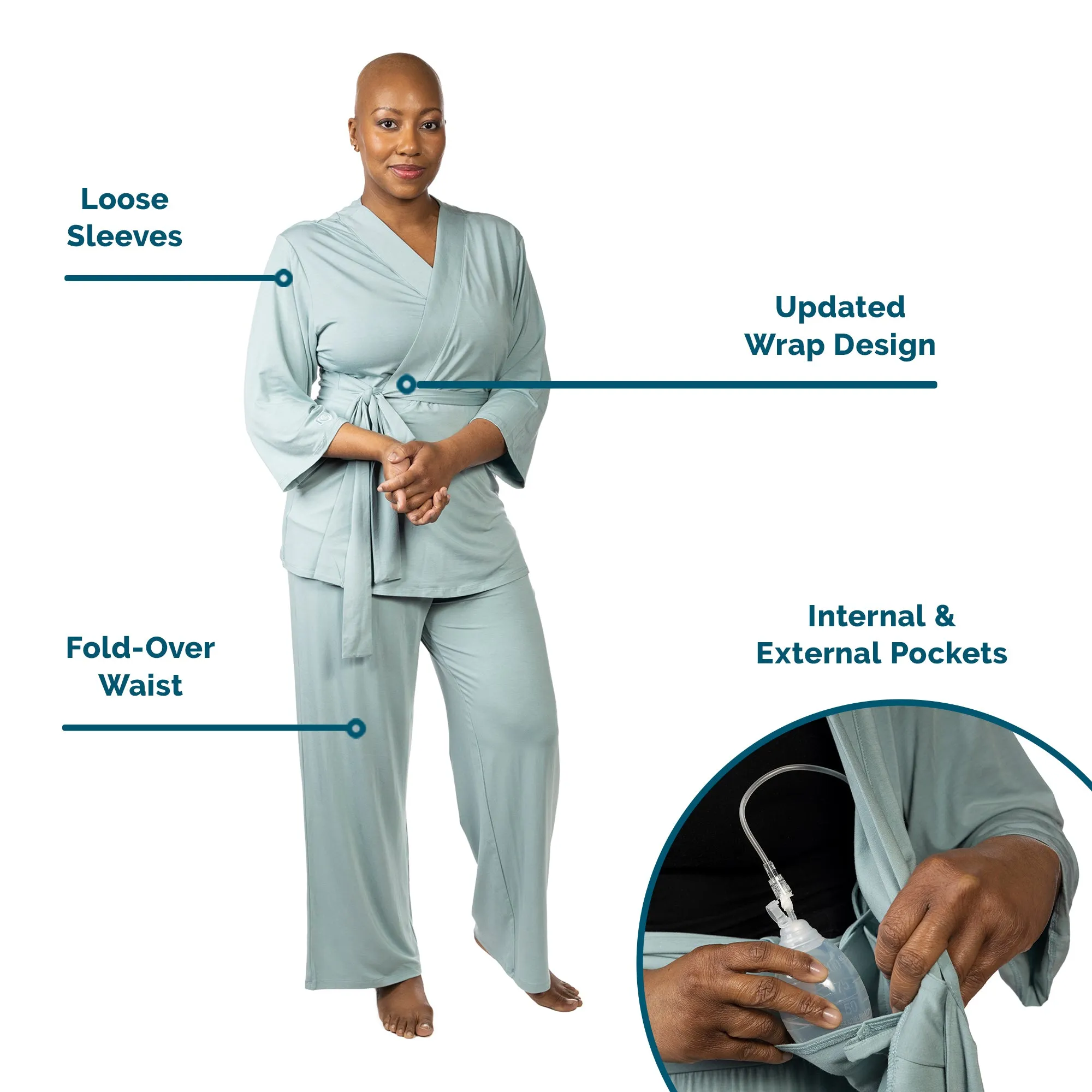 Home Recovery Pajamas in Sage Green