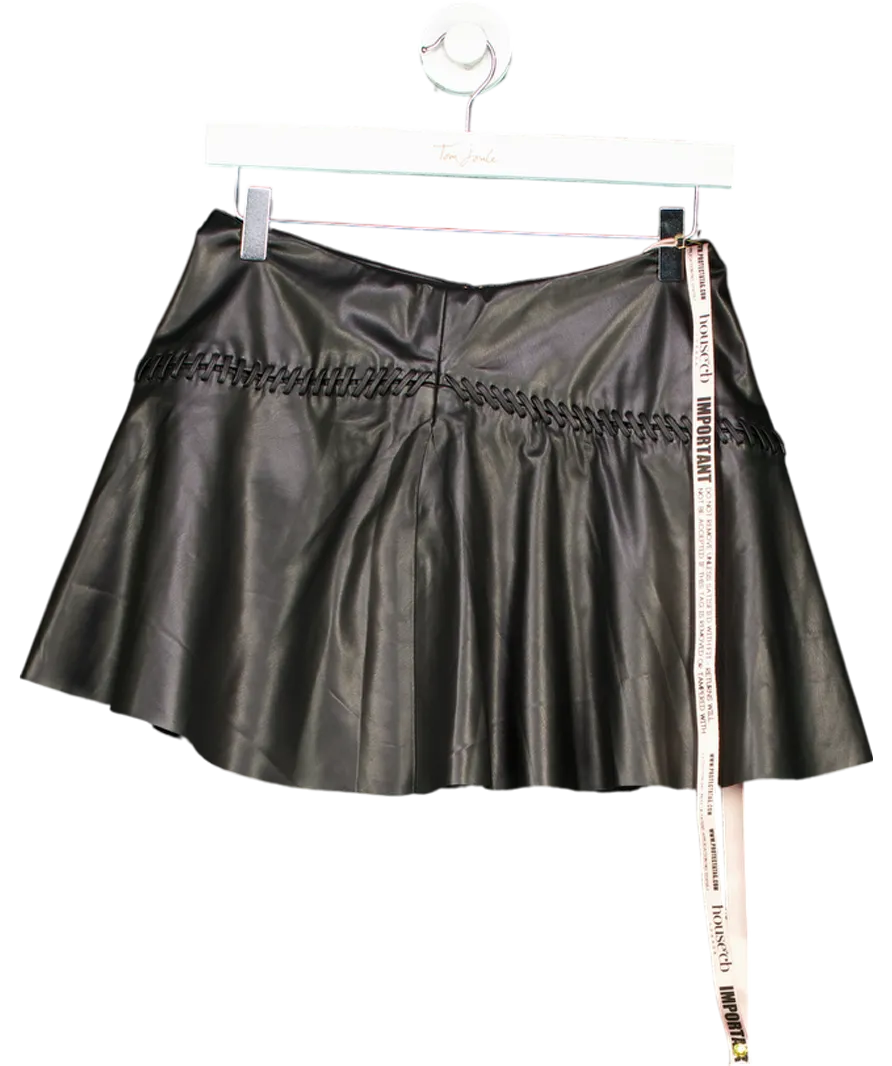 House of CB Black Nova Vegan Leather Skirt UK S