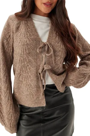 HWS1205 Soft Tie-Front Knit Cardigan