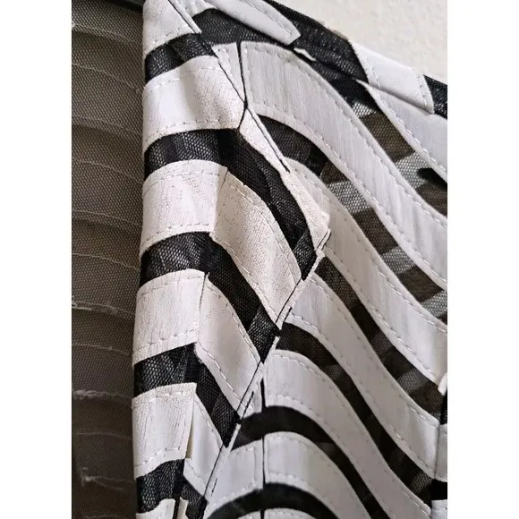 IC by Connie K Jacket Black White Lagenlook Kimono 3/4 Cuffed Button
