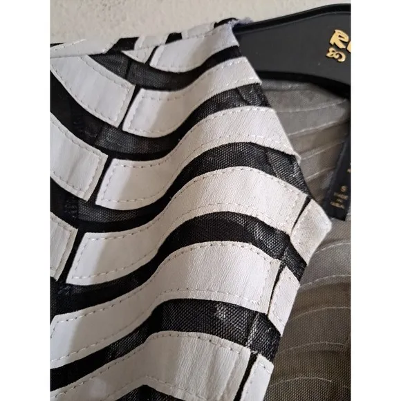 IC by Connie K Jacket Black White Lagenlook Kimono 3/4 Cuffed Button