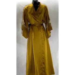 INC INTERNATIONAL CONCEPTS Women's Gold Floral Lace Embroidered Kimono Robe SZXS
